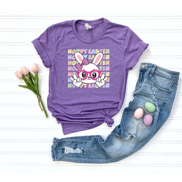 Hoppy Easter Peace Bunny Kids DTF Transfer