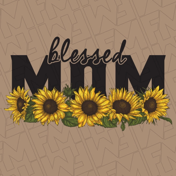 Blessed Mom Sunflower applied to a shirt