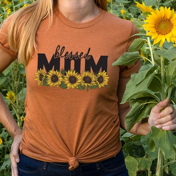 Blessed Mom Sunflower DTF Transfer