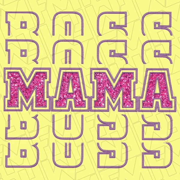 Mama Boss Stitch applied to a shirt