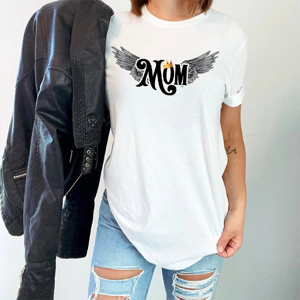 Mom with Queen Crown and Wings DTF Transfer