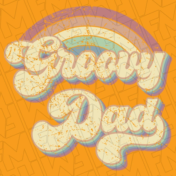 Groovy Dad Retro Rainbow DTF Transfer