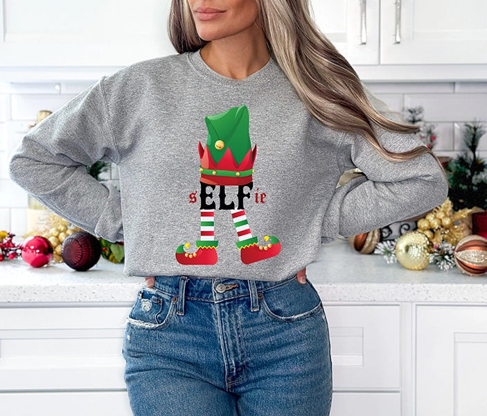 Elf Selfie Christmas DTF Transfer