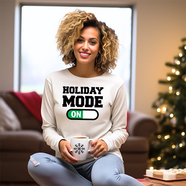 Holiday Mode On Christmas DTF Transfer