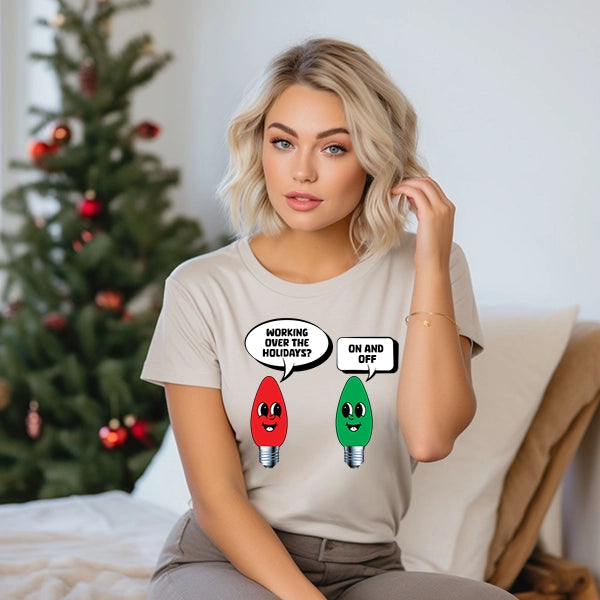 Working Over the Holidays On and Off Christmas DTF Transfer