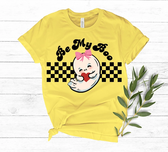 Be My Boo Ghost Hugging Heart DTF Transfer