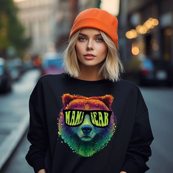 Bear Wearing Sunglasses saying Mama Bear DTF Transfer