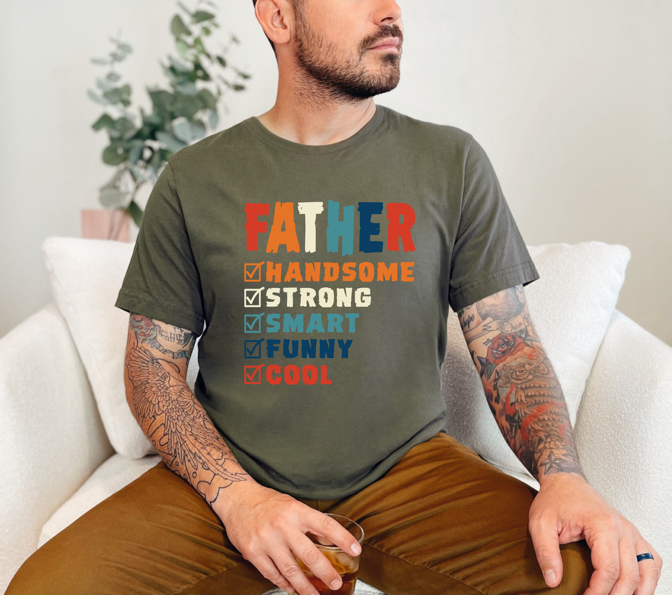 Father Check List DTF Transfer