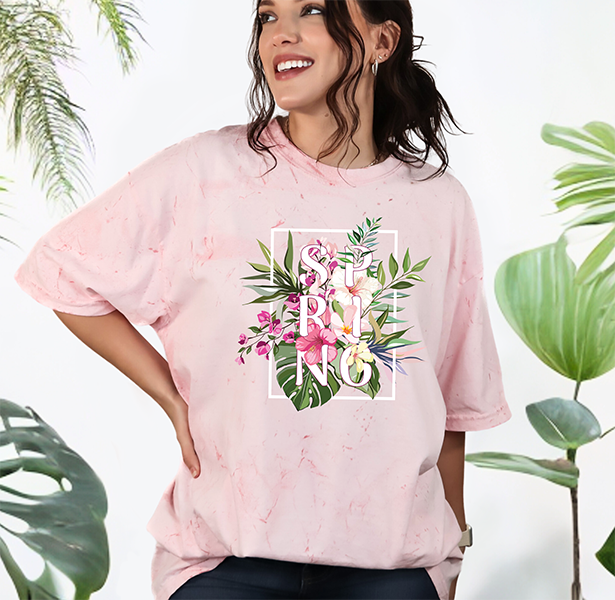 Spring Tropical Flowers Square Spring DTF Transfer