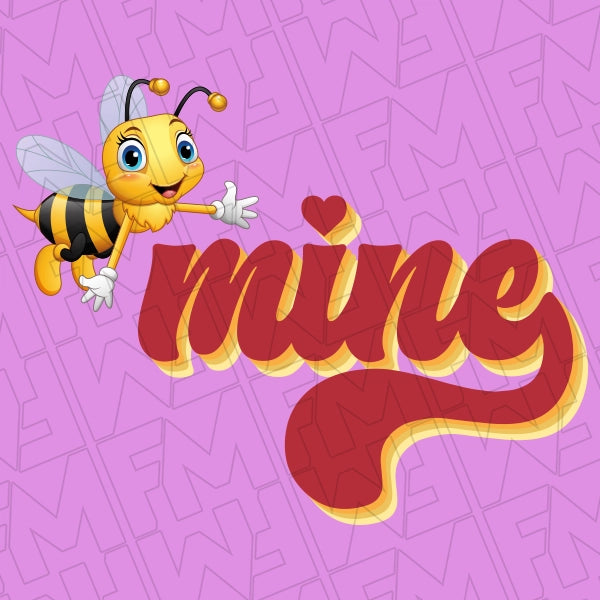 Bee Mine Cartoon Bee Kids applied to a shirt