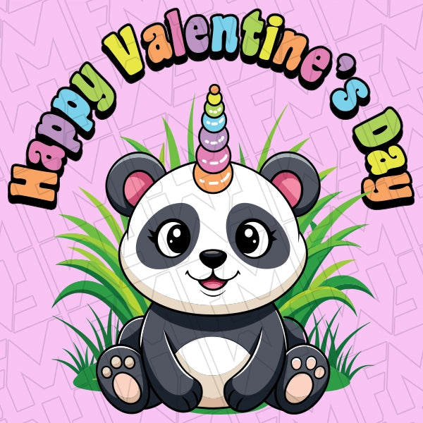 Happy Valentines Day Pandicorn Kids applied to a shirt