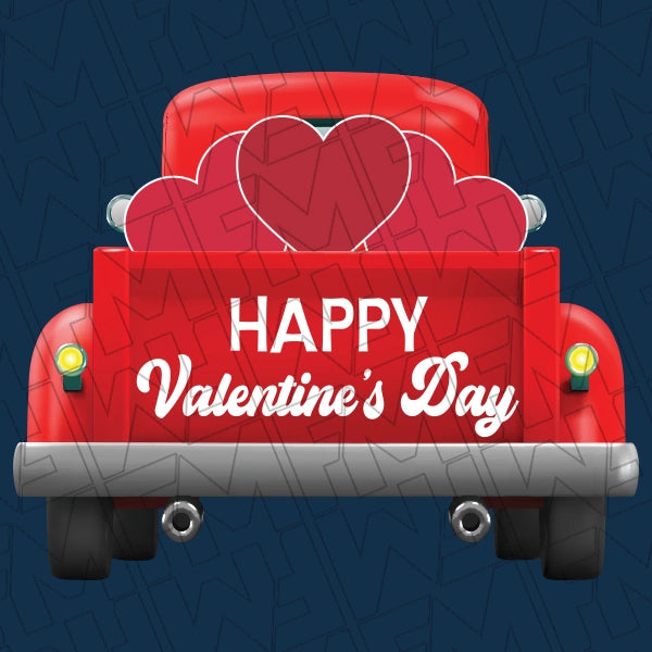 Vintage Pickup with Hearts Happy Valentines Day Kids applied to a shirt
