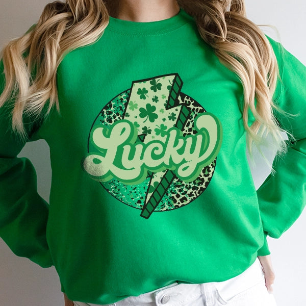 Lucky Lightning Bolt St Patricks Day DTF Transfer