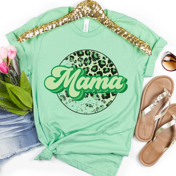 Leopard Mama Script Mommy  Me St Patricks Day DTF Transfer