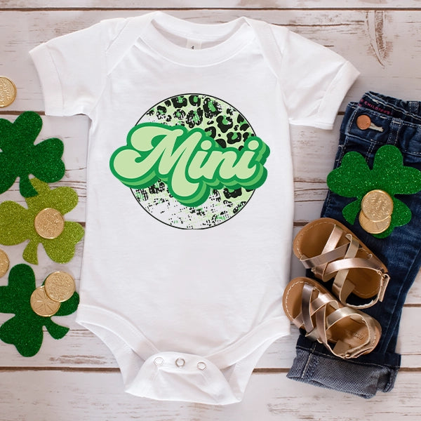 Leopard Mini Script Mommy  Me St Patricks Day Kids DTF Transfer