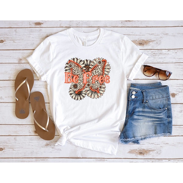 Boho Be Free Floral Butterfly DTF Transfer