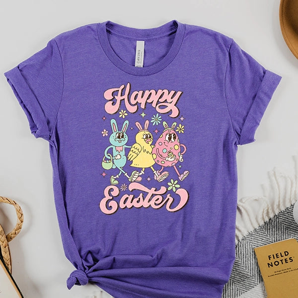 Happy Easter Bunny Chick Egg Cartoon DTF Transfer