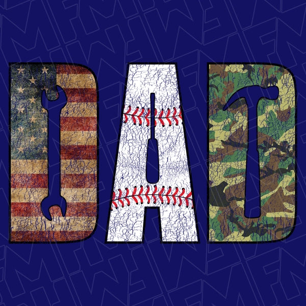 DAD Tools Baseball Dad Fathers Day DTF Transfer