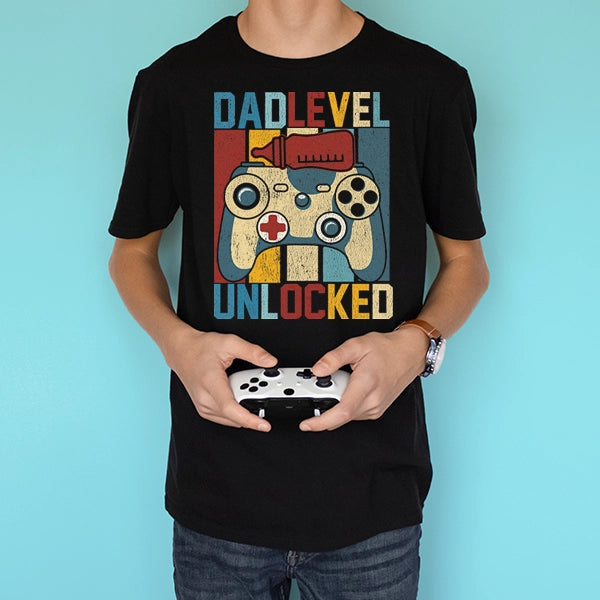 Dad Level Unlocked Gamer New Dad Father's Day DTF Transfer