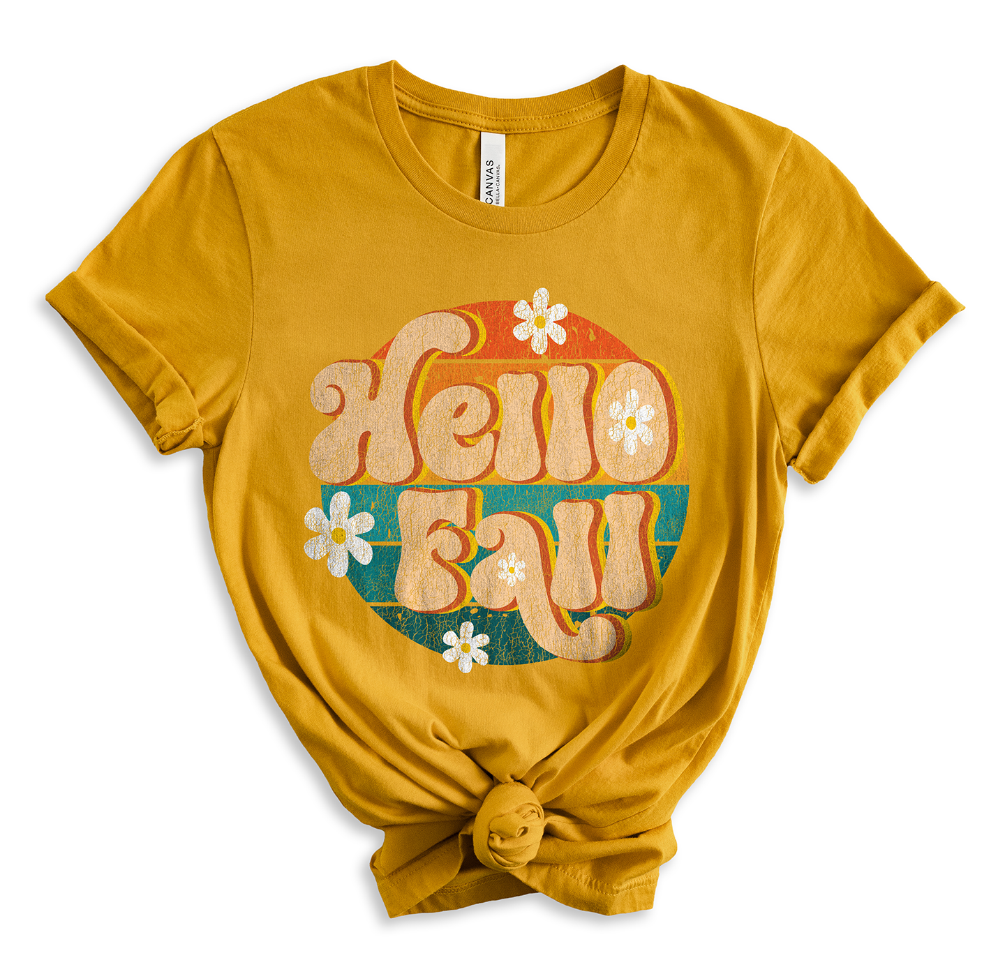 Hello Fall Boho Retro Daisey DTF Transfer