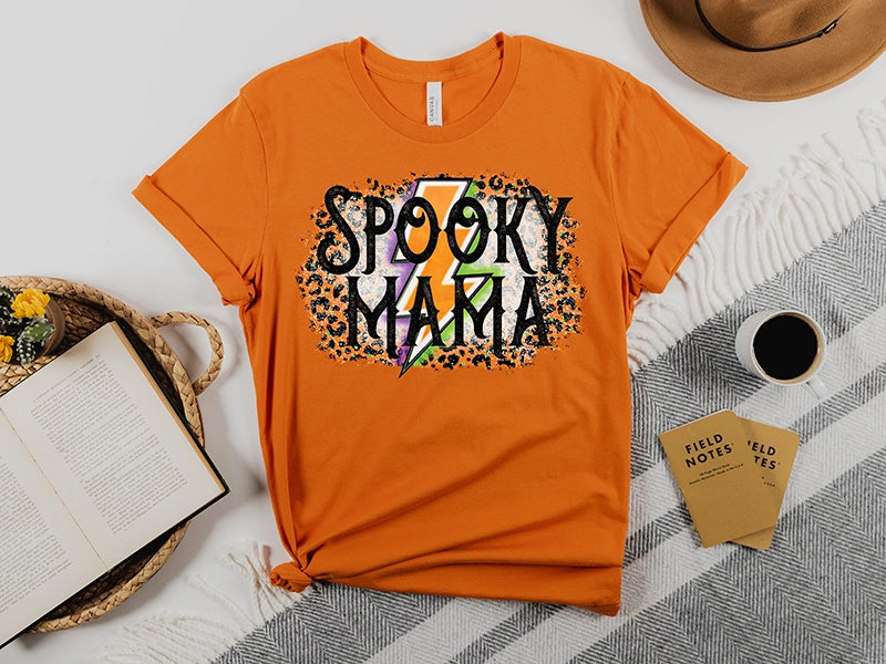 Spooky Mama Lightning Bolt Halloween DTF Transfer