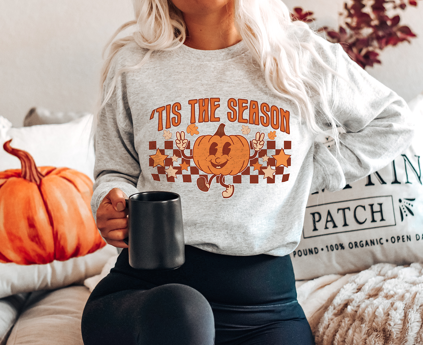 Tis The Season Vintage Pumpkin Cartoon Halloween DTF Transfer