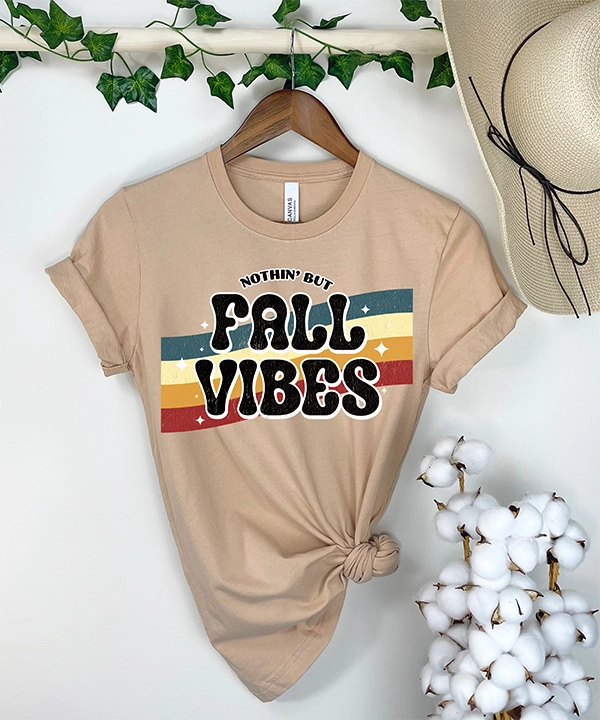 Nothin but Fall Vibes Retro Stripe DTF Transfer