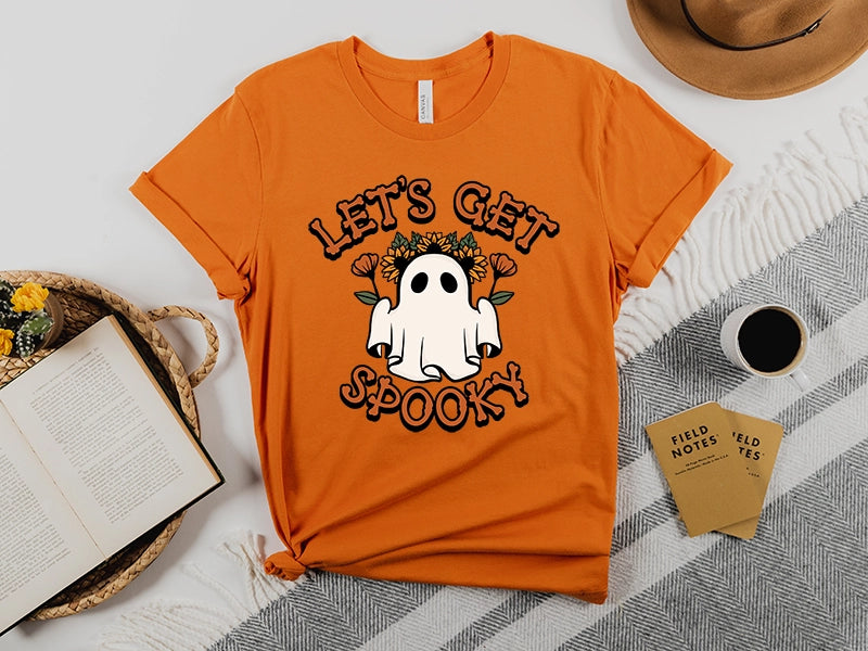 Lets Get Spooky Boho Hippie Ghost Halloween DTF Transfer