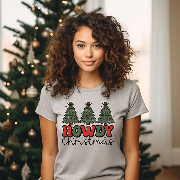 Howdy Christmas Trees Western Christmas DTF Transfer