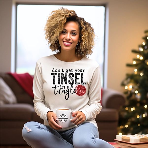 Don't Get Your Tinsel in a Tangle Funny Christmas DTF Transfer