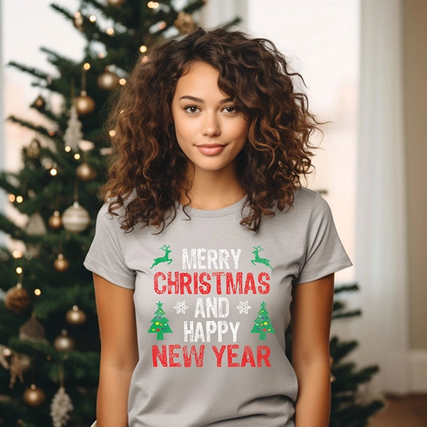 Merry Christmas and Happy New Year Ugly Christmas Sweater Christmas DTF Transfer