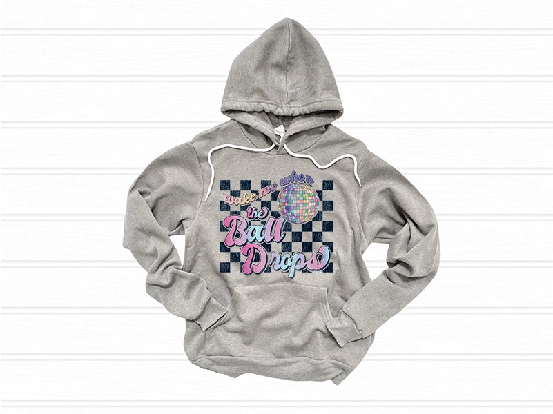 Wake Me When the Ball Drops Disc Ball Checkers New Year DTF Transfer