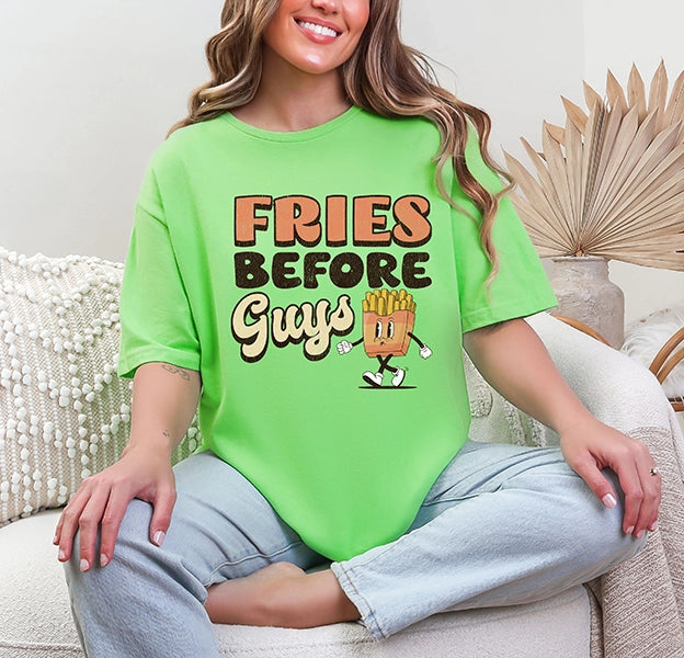 Fries Before Guys Funny Valentines DTF Transfer