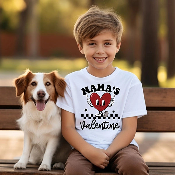Mamas Valentine Retro Heart Kids Valentines DTF Transfer