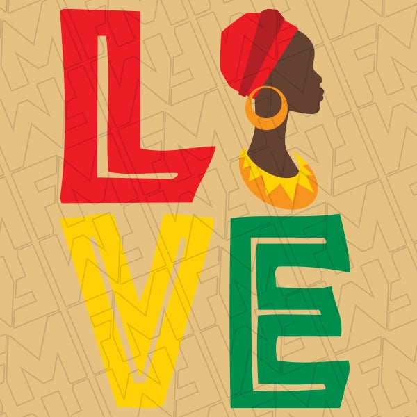 Love African Woman DTF Transfer