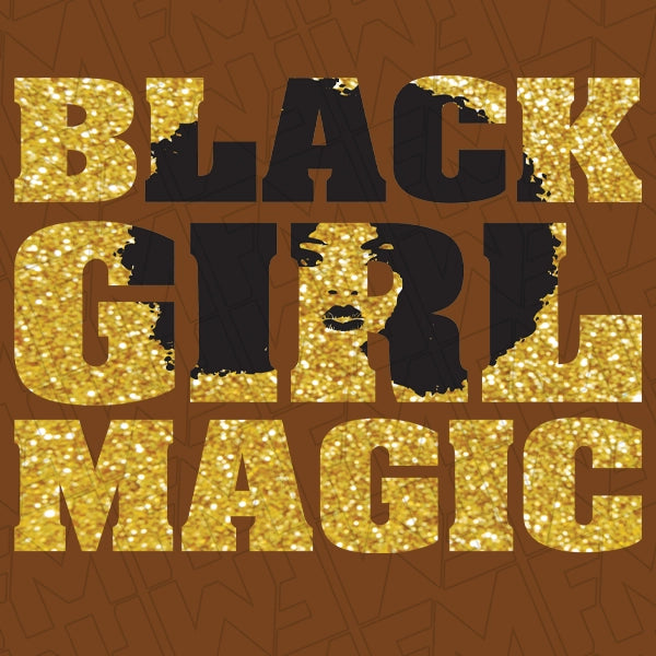 Black Girl Magic Glitter Faux DTF Transfer