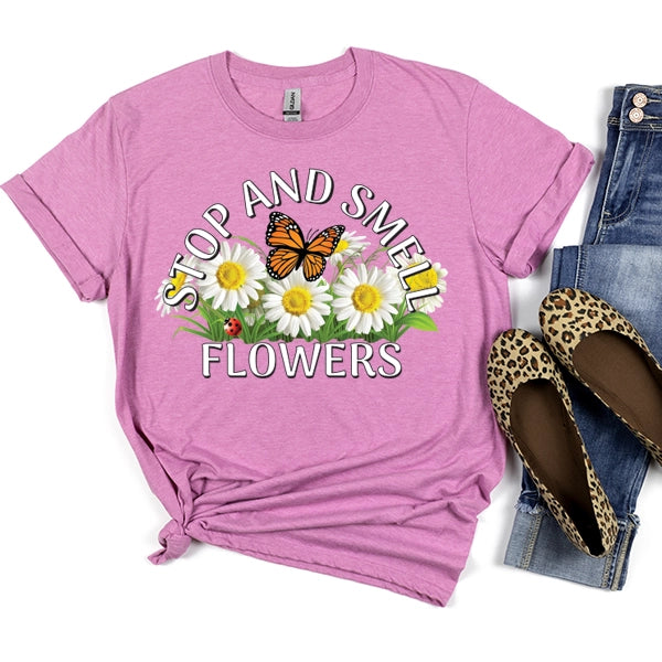 Stop and Smell Flowers Ladybugs and Butterfly Spring DTF Transfer