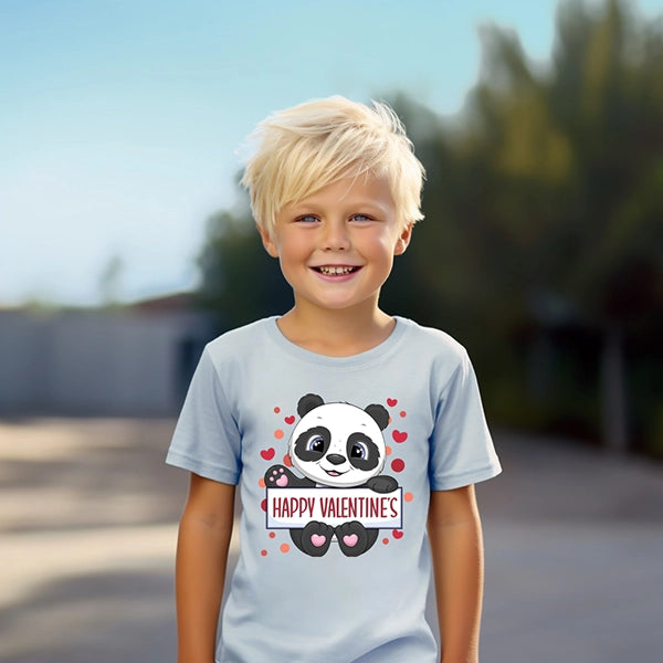 Happy Valentines Panda Kids DTF Transfer