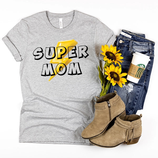 Super Mom Lightening Bolt DTF Transfer